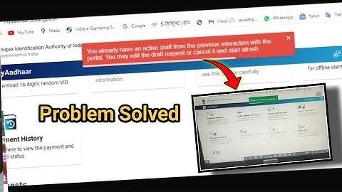 You already have an active draft from the previous interaction Aadhar Card Problem fix 2022 |NyaTech