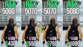 RTX 5060 TI 16GB vs RTX 5070 vs RTX 5070 TI vs RTX 5080 - Test in 18 Games
