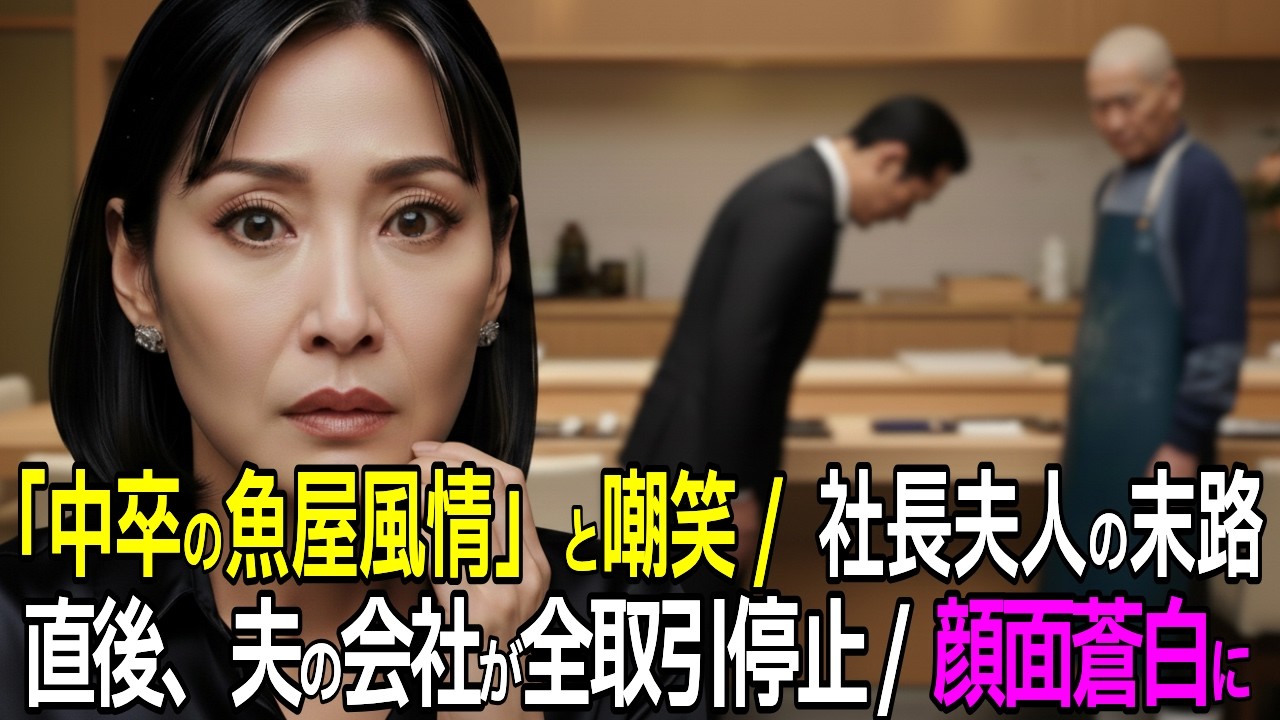 【スカッと】高級寿司店で学歴差別した社長夫人。夫の会社に取引停止の連絡が殺到