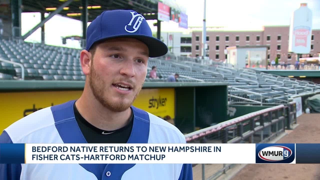 Bedford native returns to NH in Fisher Cats-Yard Goats matchup - YouTube