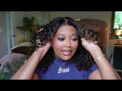 Gorgeous Chestnut Brown Color! The Best Summer Curly Glueless Wig install Tutorial Ft. Klaiyihair
