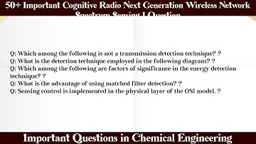 MCQ Questions Cognitive Radio Next Generation Wireless Network Spectrum Sensing 1 with Answers