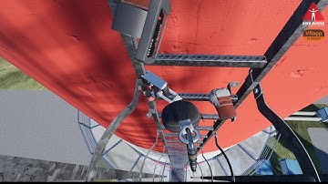 VRapp Climbing with fall arrest sliders on a fixed ladder with a steel cable guide