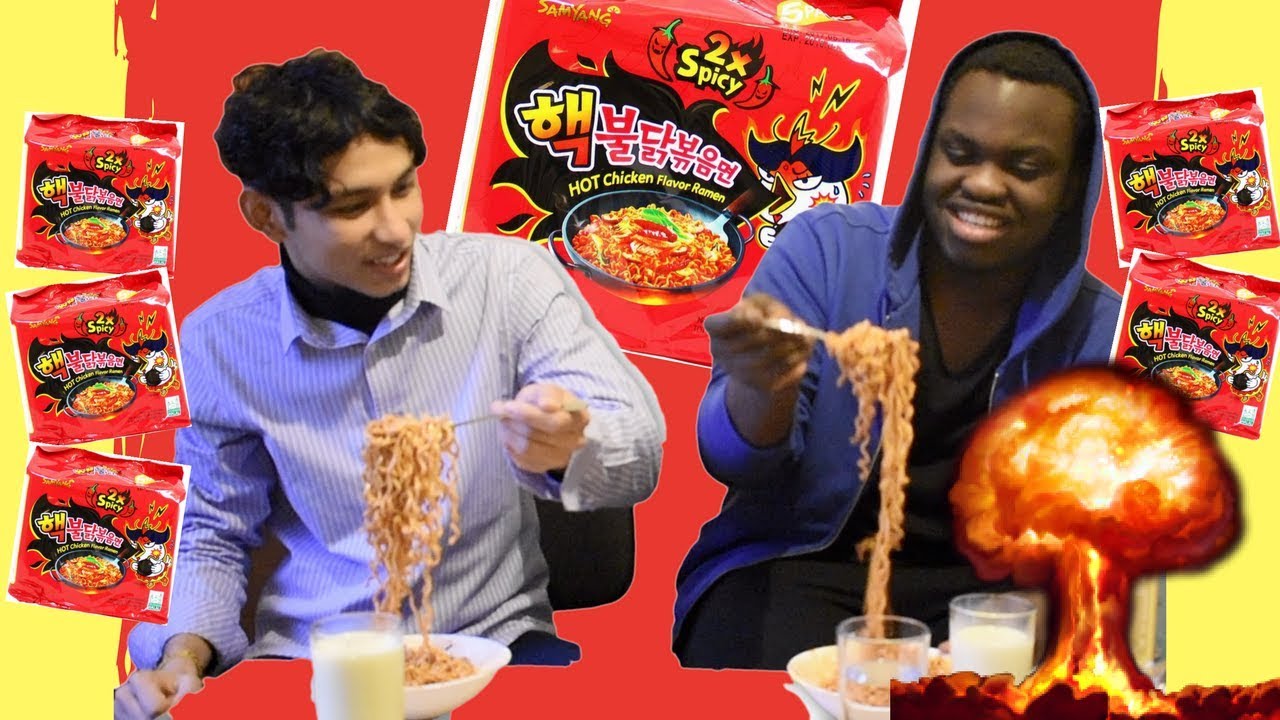 NUCLEAR FIRE NOODLE CHALLENGE (FAIL!) - YouTube