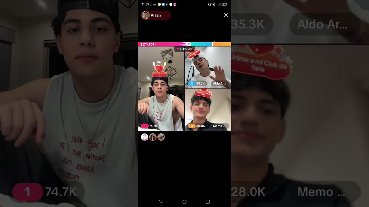 Live de aldo Arturo, Alan Arrieta, memo piña,  gael bloqueado, y isabela 💞 final inesperado 😱