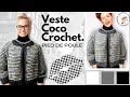   veste coco pied de poule top down toutes tailles au crochet tuto pas a pas facile mamie crochet