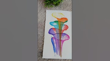 DIY Thread Art 🌈 😱/String Pull Art 💖🤗#shorts #watercolor #threadpainting #painting#canvas #threadart