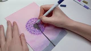 How To Draw DANDELION Flower For Your SCRAPBOOK/SKETCHBOOK......How To DOODLE DANDELION