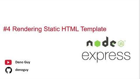 Express Js: 4 Rendering Static HTML web pages in express