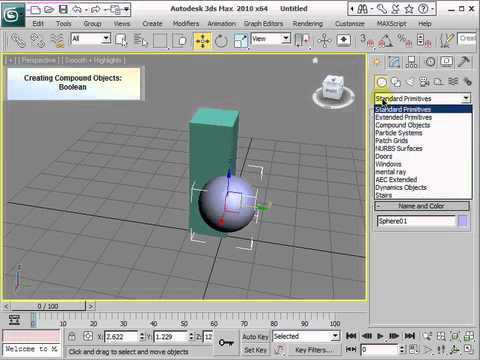 3dsmax. Compound objects boolean 3dsmax