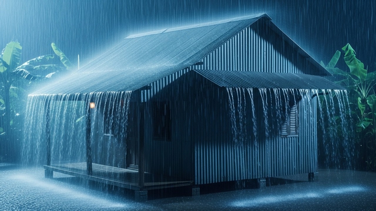 Heavy Rain on Tin Roof with Powerful Thunder | Deep Sleep & Stress Relief