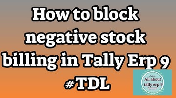 How to block negative stock billing in tally