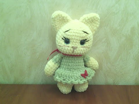 Игрушка кошка крючком