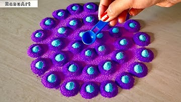 WOW!😮Beautiful Rangoli Design 🌸 | Easy Daily Rangoli for Beginners | Trending Rangoli 2025 ✨Ranu Art