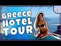 best hotel in greece room tour! - valkyrae vlogs