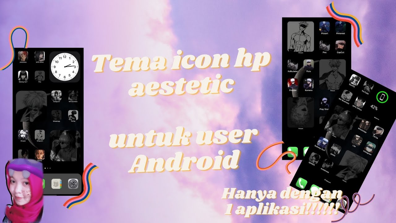 Tema icon aestetic untuk user android mudah dan simpel - YouTube