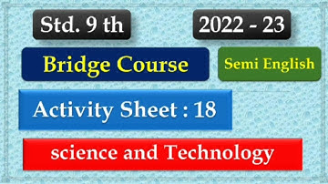 9th Class Science Bridge Course Activity 18 Semi English | Setu abhyaskram 9th class science day 18