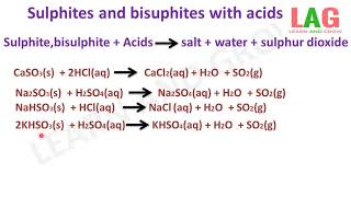 Chemical Properties of  acids with Sulphites and bisuphites and Metal sulphides (Hindi)