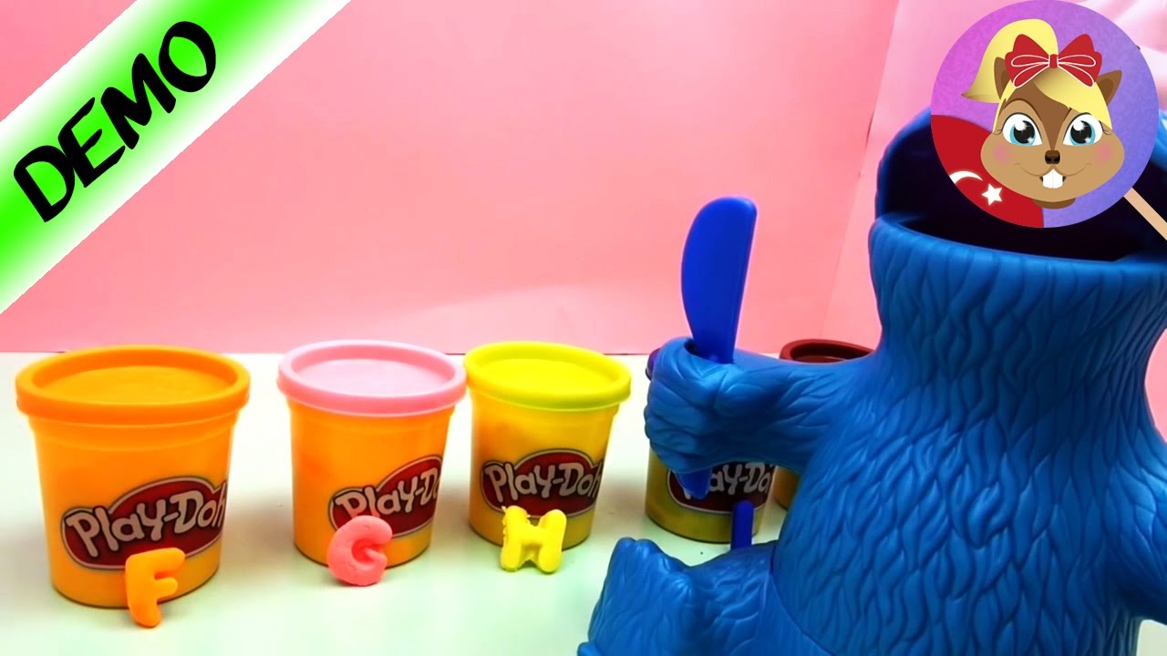 Play Doh Kurabiye Canavarı ve oyun hamuru ile Harfleri öğreniyoruz