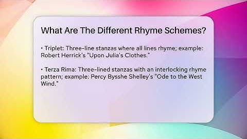 What Are The Different Rhyme Schemes? - Tales And Texts