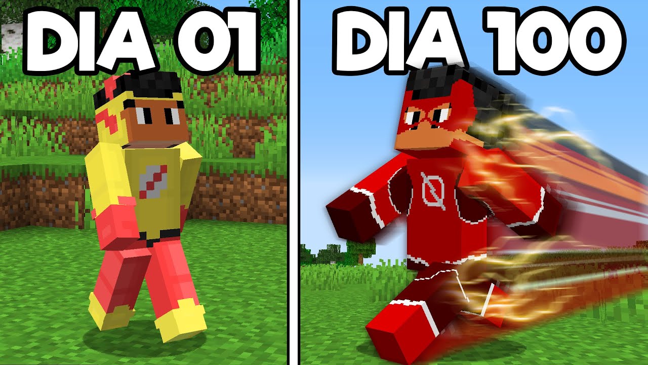 Sobrevivi 100 DIAS como VELOCISTA no Minecraft - O FILME