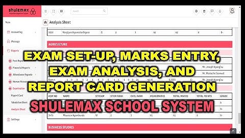 How to Setup Exams on ShuleMax System, Upload Marks, Analyze Results, and Print Student Report Card