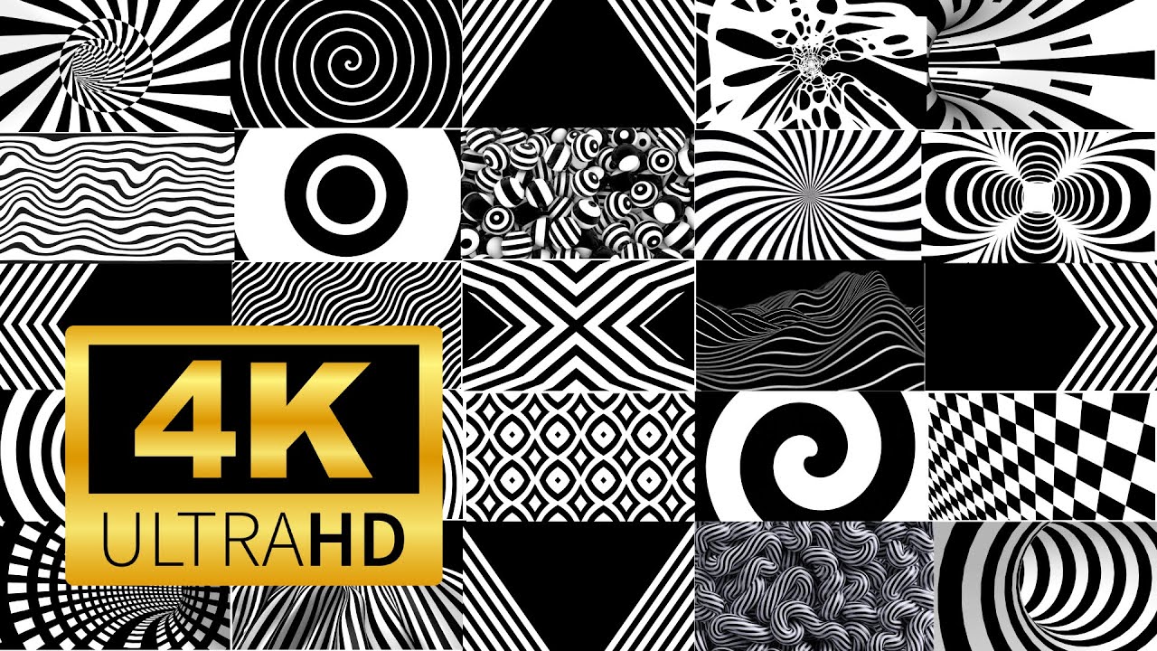 4K SCREENSAVER BLACK AND WHITE ABSTRACT LOOP WITH RELAXING ETHEREAL