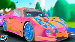 Wheels on the Car Rhyme + More Car Cartoon Video & Baby Songs