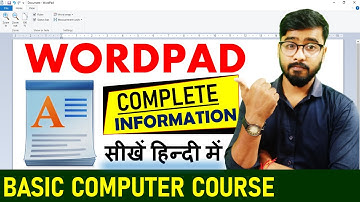 Basic Computer Course - Microsoft WordPad Complete Tutorial in Hindi #wordpad