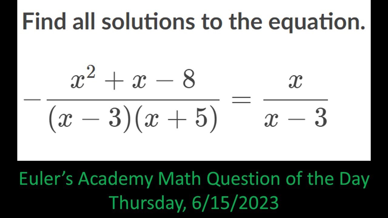 Thrusday Math Math Question of the Day: Thursday June 15th, 2023 - YouTube