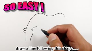 How to draw a horse drinking water | Easy Drawings