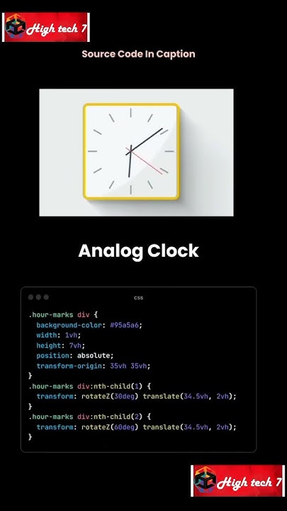 Analog clock in codepen using htlm css and js #shortsfeed #virqlshorts ...