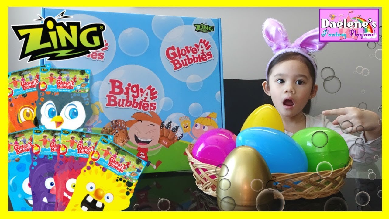 Zing Bubbles Animal Gloves | Make Millions of Bubbles and Easter Eggs Kids Outdoor Toys @DaeleneFP