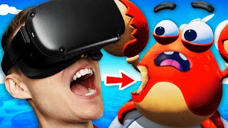 EATING CARL THE CRAB To Survive On VR Island (Island Time VR Funny Gameplay)