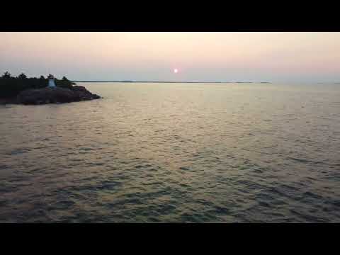 Sunrise at Killarney Ontario lighthouse.