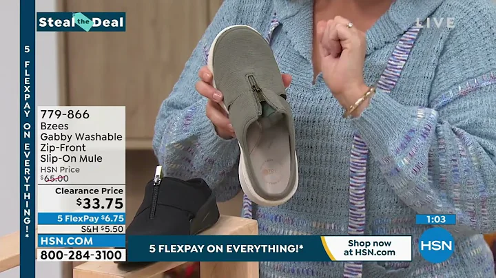 Bzees Gabby Washable Zip Front SlipOn Mule