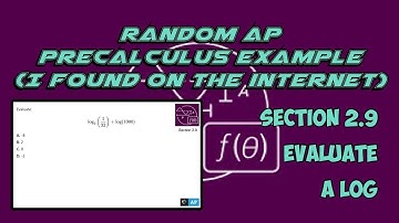 AP Precalculus Section 2.9 Example: Evaluate a Logarithmic Function Using Same Base Formula
