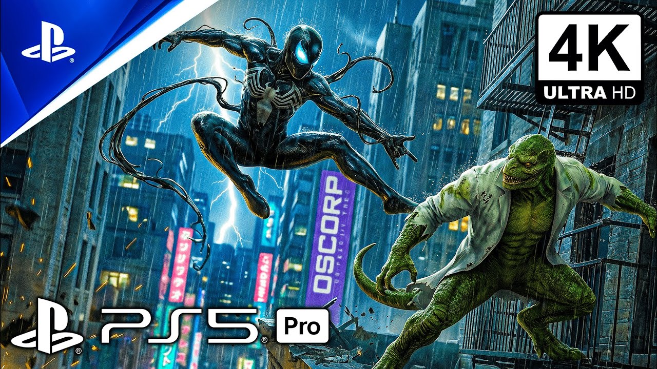 Spider-Man 2 - Venom Vs Lizard Chase Fight (PS5 PRO) ULTRA Realistic Graphics [4K 60FPS]