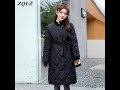ZQLZ 2020 New Jacket Women Winter Autumn Down Cotton Long Parka Mujer Slim Casual Black Overcoat