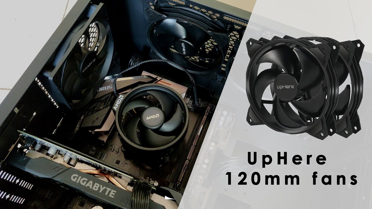 upHere 120mm 3PIN Case Fan Low Noise High Airflow for Computer Cooling,CPU Cooler,PF120BK33
