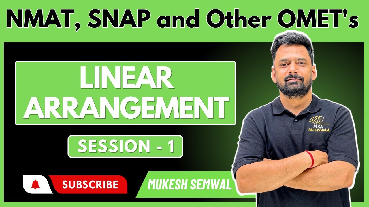 Linear Arrangements-1| NMAT, SNAP and other OMET's| Mukesh sir