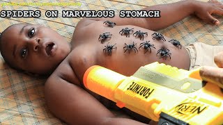 SPIDERS ON MARVELOUS STOMACH (Family The Honest Comedy) NERF Fortnite Battle Royale Junya1gou funny