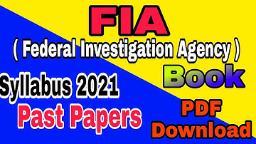FIA Past Papers | FIA Syllabus | FIA Constable Inspector Assistant UDC LDC Past Papers And Syllabus