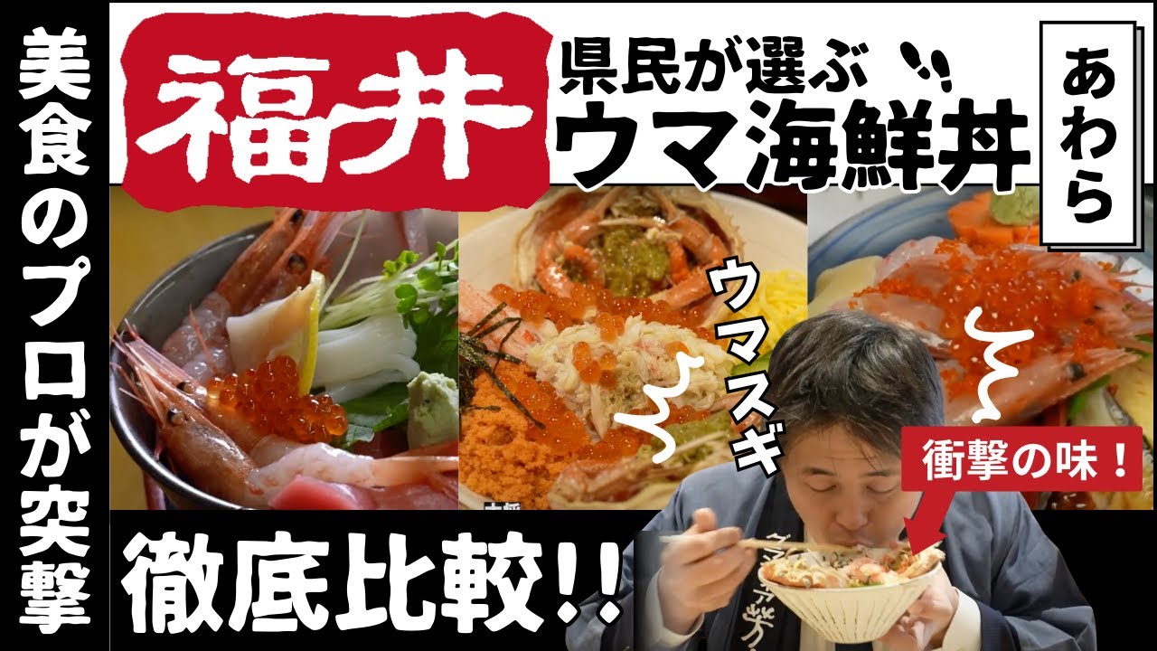 【福井海鮮丼】地元民が選ぶウマ海鮮丼TOP3!--東尋坊/あわら温泉ランチの決定版-