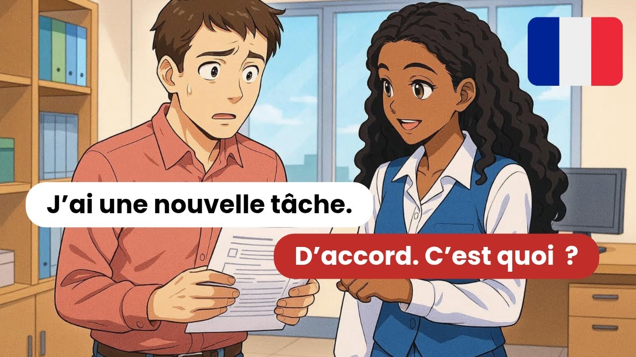 18 Minutes of French Listening Practice for Beginners (A1–A2) | 10 Daily Office Conversations