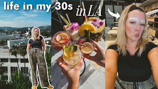 i got my eyebrows microbladed, trying on new spring clothes &amp; rooftop drinks!