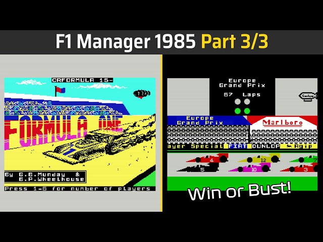 F1 Manager 1985 - 3/3 (Formula One, ZX Spectrum)