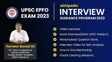 UPSC EPFO Interview Preparation with abhipedia | EPFO | APFC | EO AO | Interview Course | abhipedia