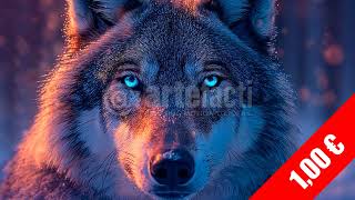 Mystic Blue-Eyed Wolf Hd Stock Footage Frosted Twilight