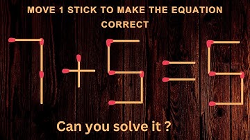 Turn the wrong equation into correct just in 1 move 7+7=5 #matchstick  #puzzle